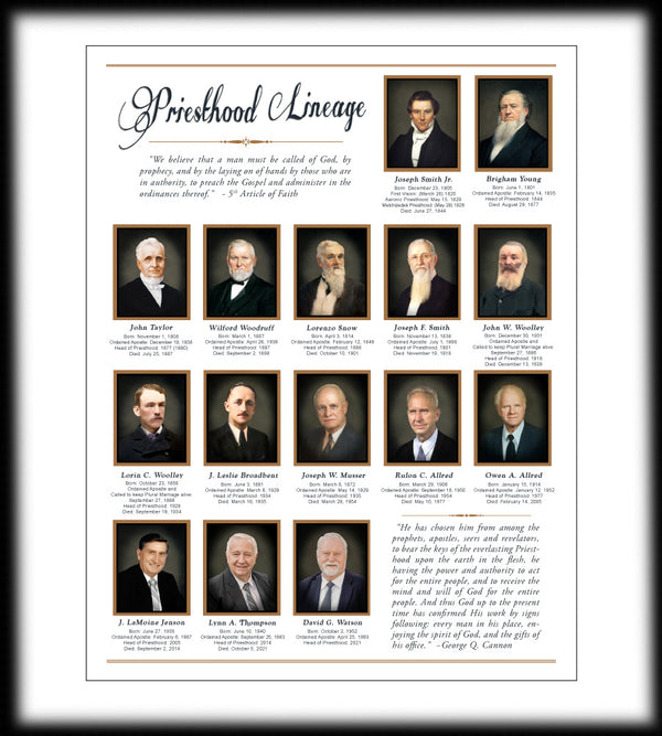 Priesthood Lineage Pictorial Information Chart