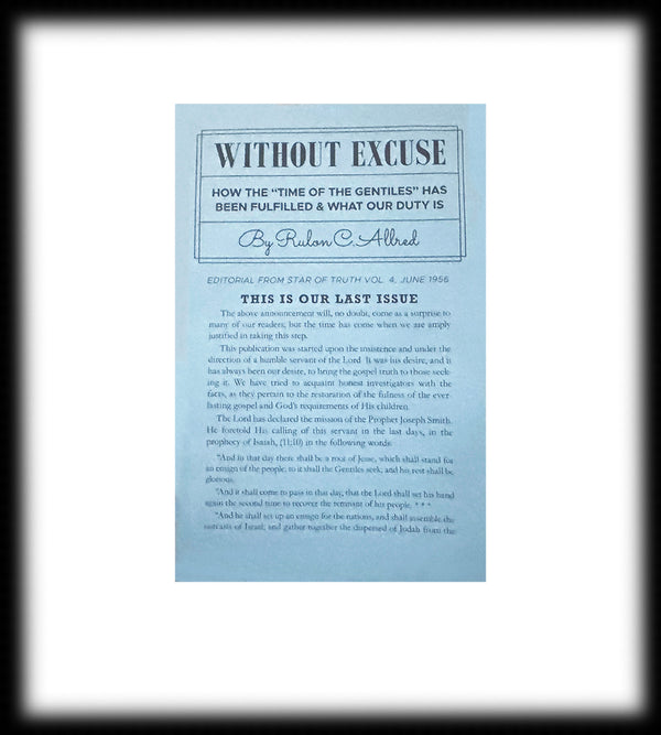 Without Excuse Pamphlet—Rulon C. Allred 1956