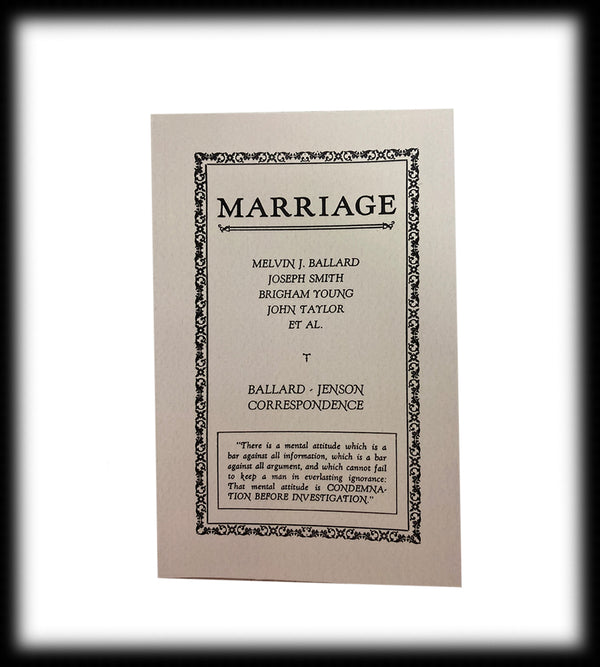 Marriage, Ballard-Jenson Correspondence (booklet)