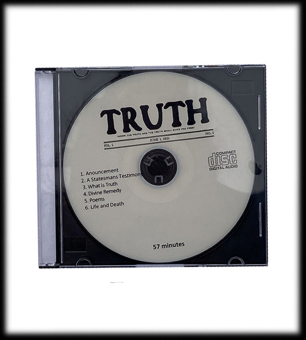 TRUTH Magazine Vol. 1 June 1, 1935 on Audio CD